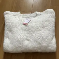Rafnaf シャギーニット ホワイト 長袖 M