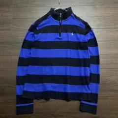 POLO RALPHLAUREN ハーフジップ トレーナー ボーダー XL