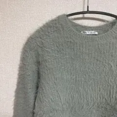 ZARA クロップド丈　シャギーニット