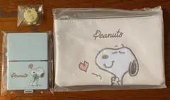 SNOOPY レザー調ポーチ&印鑑ケースセット