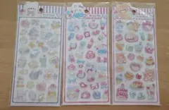 アニマルキャラクターシール　3シートセット