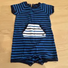 PETIT BATEAU ストライプロンパース 18m