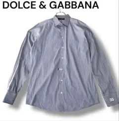 ドルチェ&ガッバーナ　ストライプ柄　長袖シャツ GOLD M相当　イタリア製