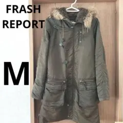 Right-on FRASH REPORT ファー付きモッズコート カーキ