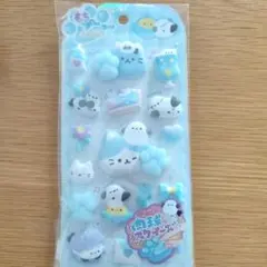 もちぷにゅ〜ステッカー 肉球スクイーズシール ブルー