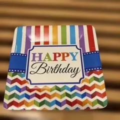 Happy Birthday ペーパープレート 紙皿　18cm正方形8枚