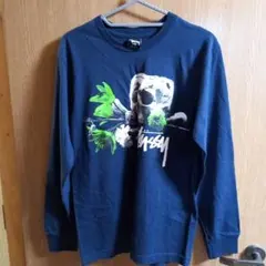 Stussy スカルグラフィック 長袖Tシャツ S ネイビー