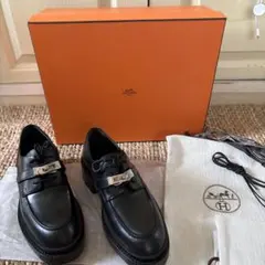 HERMES ケリーローファー　プラットフォーム　36.5サイズ　ブラック　美品のサムネイル