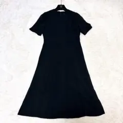 東京ソワール お受験 ワンピース ピンタック フレアロング丈 ブラック 美品 9