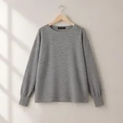 ロートレアモン ウール混ゆったりニット グレー 38　体型カバー　上品　重ね着