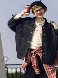 値下！ルーズデニムジャケット/Gジャン ダークデニム オーバーサイズ