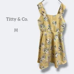 3069 ティティアンドコー【M】花柄ワンピース ノースリーブ　ガーリー