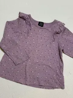 【オーガニック】肩フリル花柄長T プティマイン 120