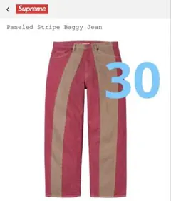 Supreme Paneled Stripe Baggy Jean Red 30