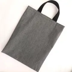 27×35 ヒッコリーデニム　縦長トートバッグ 上履き入れ シンプル 男の子　茶