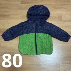 UNIQLO BABY 中綿ジャケット 80cm ネイビー×グリーン