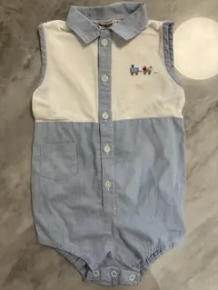 Familiar ロンパース 90サイズ 青/白