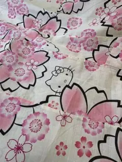 Hello Kitty 浴衣 ピンク 桜柄 サンリオ 綿100% 大人のサムネイル