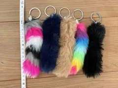 カラフルファーキーホルダー5個セット