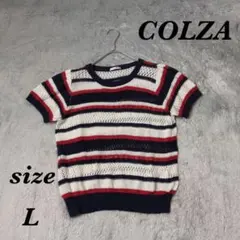 COLZA コルザ (L) サマーニット クルーネック 伸縮性 オシャレ 可愛いのサムネイル