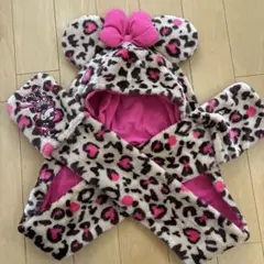 ディズニー ミニー ヒョウ柄マフラーキャップ