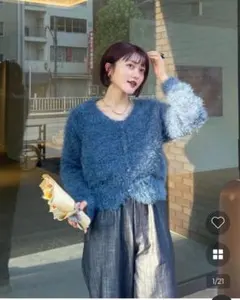 NUGU タッセルVネックカーディガン