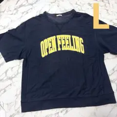 プリントTシャツ ネイビー　GU オーバーシャツ