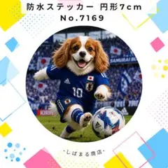 【送料無料❣️】キャバリア防水ステッカー 7cm 円形 サッカーのサムネイル