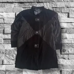 古着 Seura パイル切替 デザインジャケット ブラック F