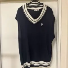 U.S. POLO ASSN. ネイビー Vネックベスト L