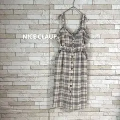 NICE CLAUP ナイスクラップ　チェック フリル　キャミ ワンピース 秋冬