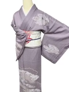 色無地 単衣 一つ紋 地模様 身丈167裄67 - メルカリ