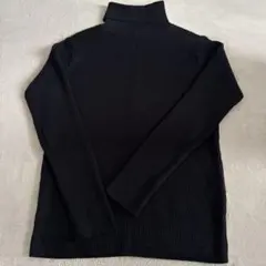 AZUL黒 リブ編み タートルネックS