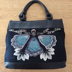 刺繍デザイン 本皮2way ショルダー バッグ