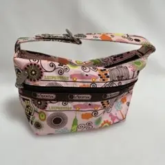 レスポートサック ハンドル付きポーチ バニティ持ち手ポーチ ミニバッグ 街並み