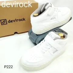 デビロック　ミッドカットスニーカー　ベルクロ　クッション　ホワイト　23　レザーのサムネイル