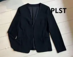 PLSTプラステ＊美シルエットドライポリエステルカラーレスジャケット＊ブラックS