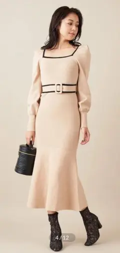 ロイヤルパーティ 配色パイピングマーメイドワンビース