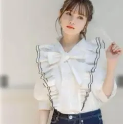 GRL kn56 フリルブラウス 半袖