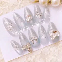 ネイルチップ マグネット ラメグラ フレンチガーリー ワンホン 量産型 韓国