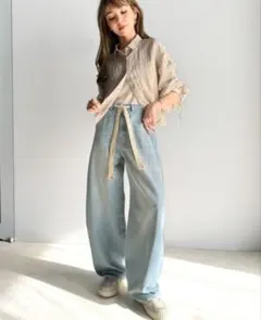 【えったん★様専用】バレルレッグデニム　ライトブルー