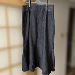 美品 しまむら こまち デニム美品　マーメイドスカート ブラック 4L