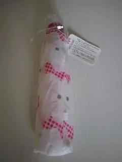 折りたたみ傘 白とピンクのチェック 50cm