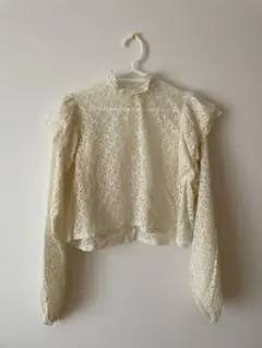 ZARA トップス 花柄レースフリル ブラウス