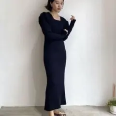 【2/28まで最終値下げ】nugu ブラックニットワンピース