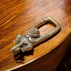 真鍮　カラビナ　動物　ブラス　キーリング　アメカジ　バイカー　猿 686