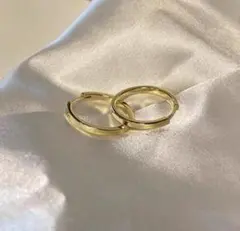 人気 ゴールド フープピアス K18コーティング 大人可愛い 韓国