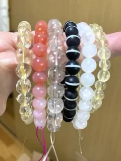 天然石ブレスレット 6本セット　おまけ付きパーツ