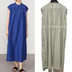 専用★ダントン コットン リネン ギャザー ノースリーブ ロング ワンピース