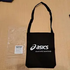 【新品】★アシックス　コットンショルダーバッグ　黒